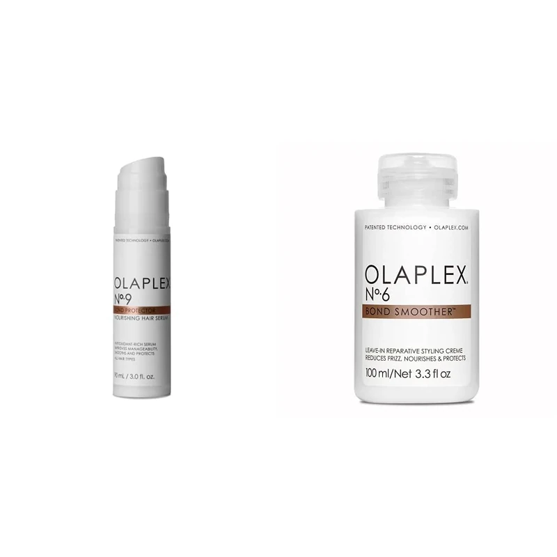 OLAPLEX No.9 Protective Hair Serum, 90 ml (Pack of 1) & No.6 Bond Smoother, 100ml