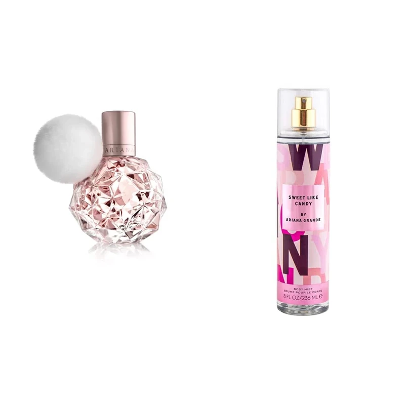 Ariana Grande Ari Eau de Parfum Spray, 50 ml (Packaging may vary) & Sweet Like Candy Body Mist, 236 Milliliters