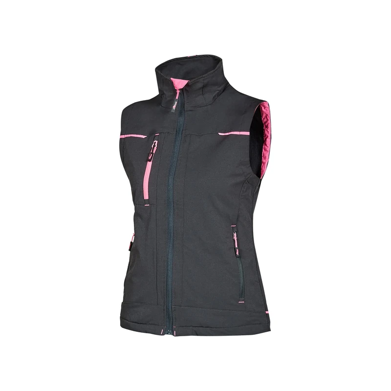 U-Power PE181GF Line Lady Model Saturn Lady Fabric Vest 4 Way Stretch, 90% Nylon/10% Spandex, Grey Fuchsia, L Size