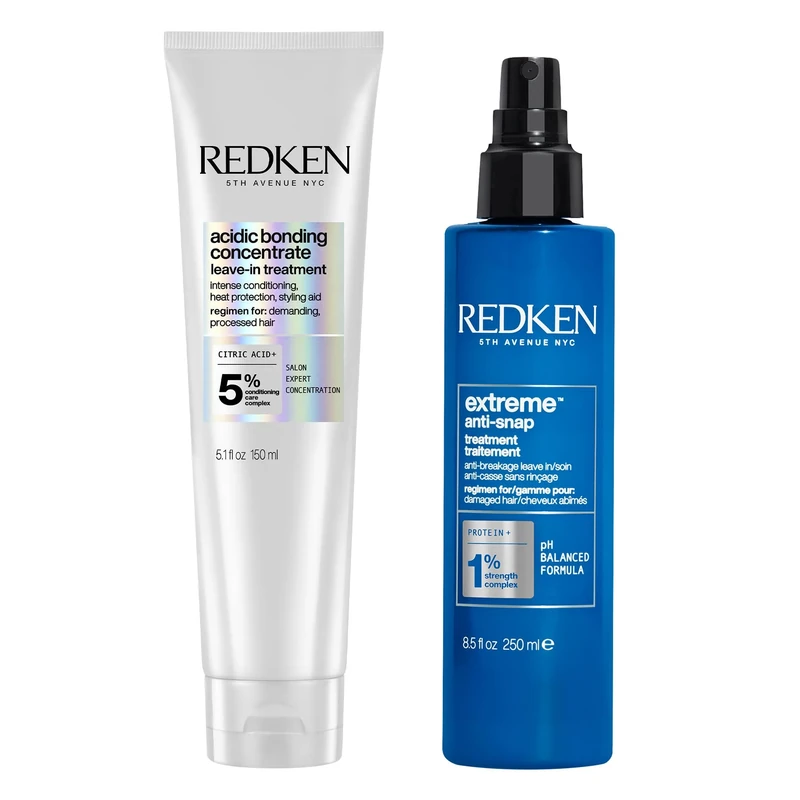 Redken | Leave-In Treatment, Reduces Appearance of Split Ends, Extreme Anti Snap, 250 ml & | Leave-in Treatment, Repairs & Protects Colour-Treated Hair, Acidic Perfecting Concentrate, 150 ml