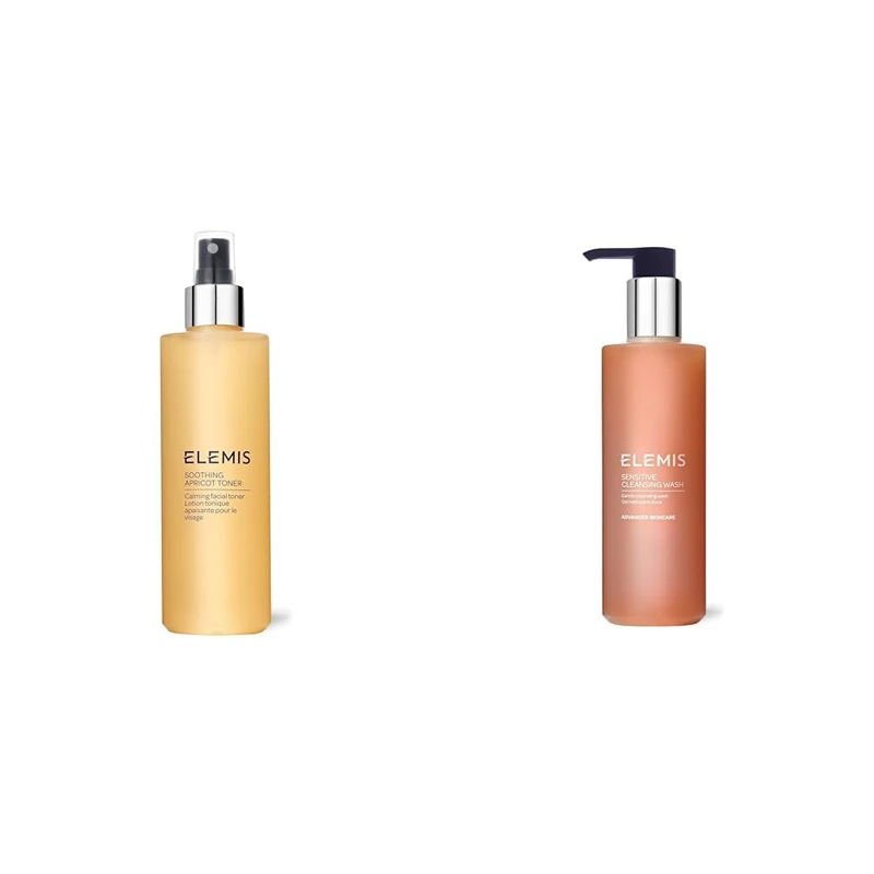 ELEMIS Sensitive Cleansing Wash 200ml & Soothing Apricot Toner 200ml Sensitive Skin Duo
