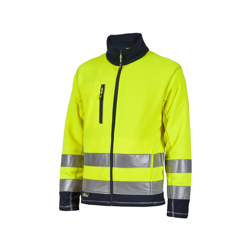 U-Power HL207YF Linea Hi Light Boing Model Fleece Jacket with Full Zip, 100% Polyester, Fluo Yellow, M Size