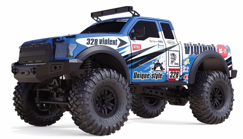 Amewi 22594 Dirt Climbing Pickup Race Crawler 4WD 1:10 RTR Blue with Remote Control, Battery, Charging Cable