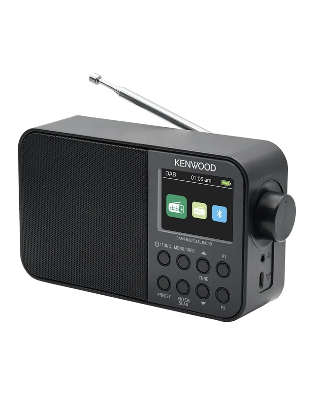 Kenwood CR-M30DAB-B Portable DAB+ Radio with Bluetooth, Built-in Battery & 6.1 cm Colour Display, Black