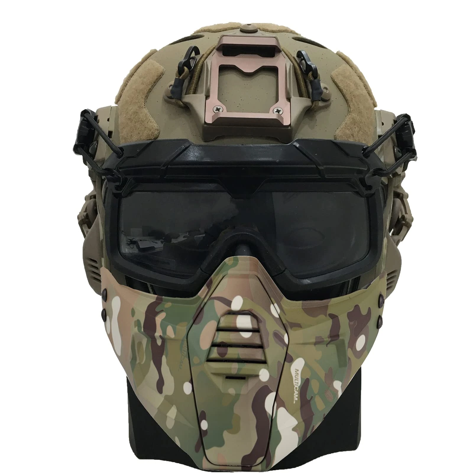 CZMYCBG Carbon Fibre Airsoft Fast Helmet with Paintball Protective Mask And Goggles SF Type Military Helmet Set for Outdoor Hunting Bbs CS Game,M