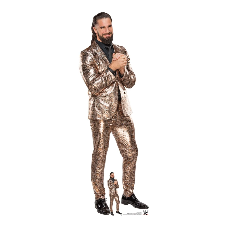 Star Cutouts SC4160 WWE Seth Rollins Visionary Gold Suit Cardboard Cutout with Mini – Wrestling Party Decoration, Event Display & Fan Gift