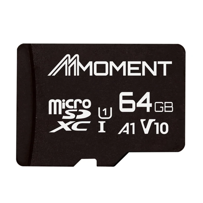 MMOMENT Micro SDXC Card, A1, UHS-I, U1, V10, Class 10 Compatible, Read Speed Up to 95 MB/s, SD Adapter Included (64GB, Black - A1, U1, V10)