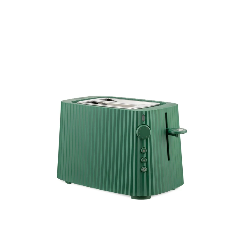 Alessi Plissé MDL08GR/UK - Design Toaster, Six Browning Levels, in Thermoplastic Resin, English Plug 850 W, Green
