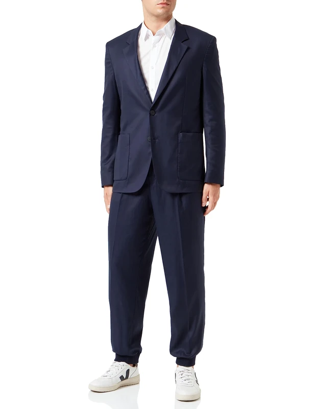 HUGO Men's Haero/Gelos233x Suit, Dark Blue, 46
