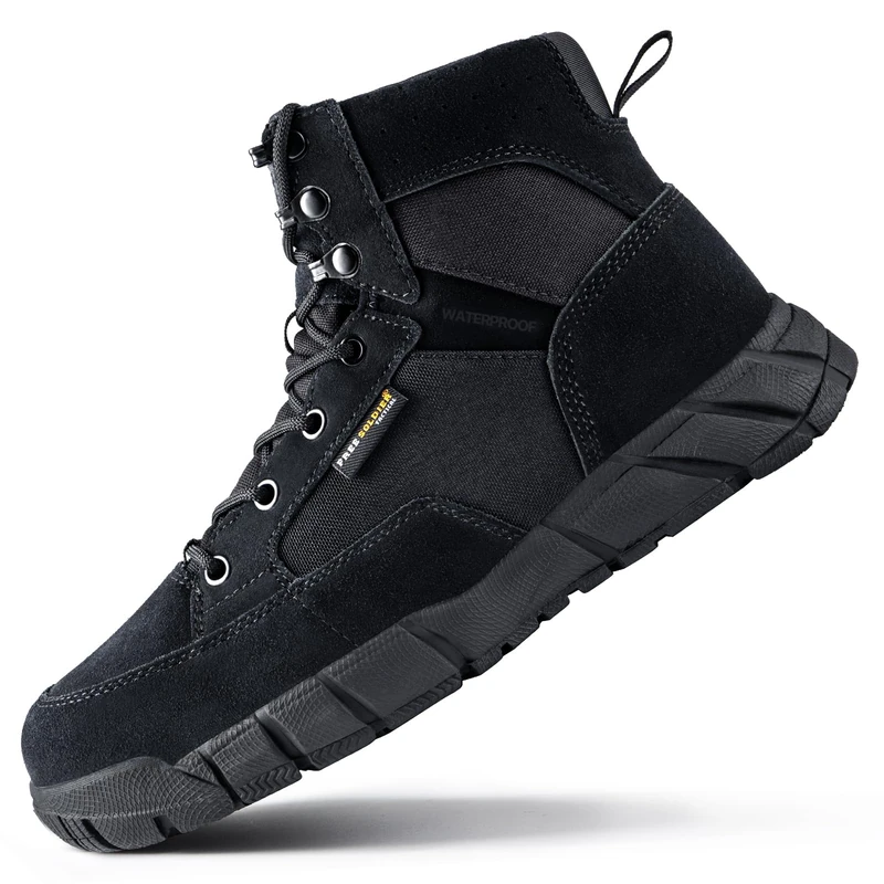FREE SOLDIER Men's Ankle Boots Ultralight Military Tactical Work Boots Ankle High 6 Inch Lace Up Breathable Desert Boots