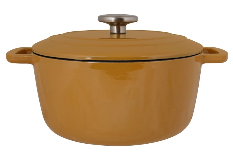 Cosy & Trendy Fontestic Enamelled Cast Iron Casserole 4.5L Amber Gold-D24 cm - Image 1