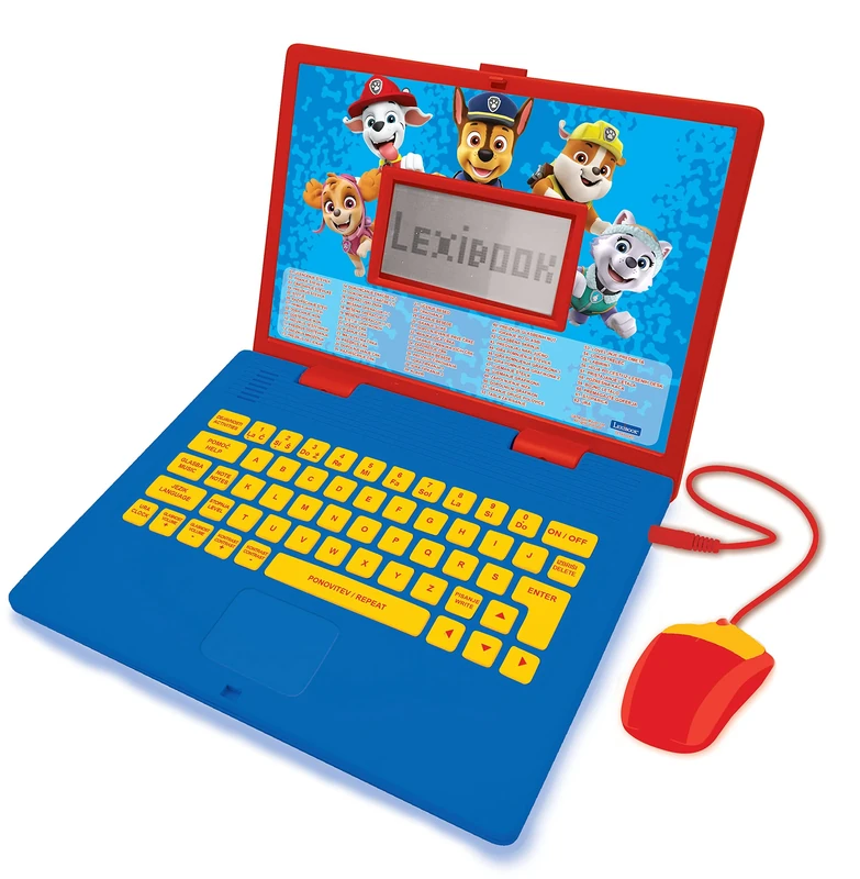 LEXIBOOK, Paw Patrol, Educational and Bilingual Laptop in English/Slovenian, Toy for children with 124 activities to learn, play games and music, Blue/red, JC598PAi18