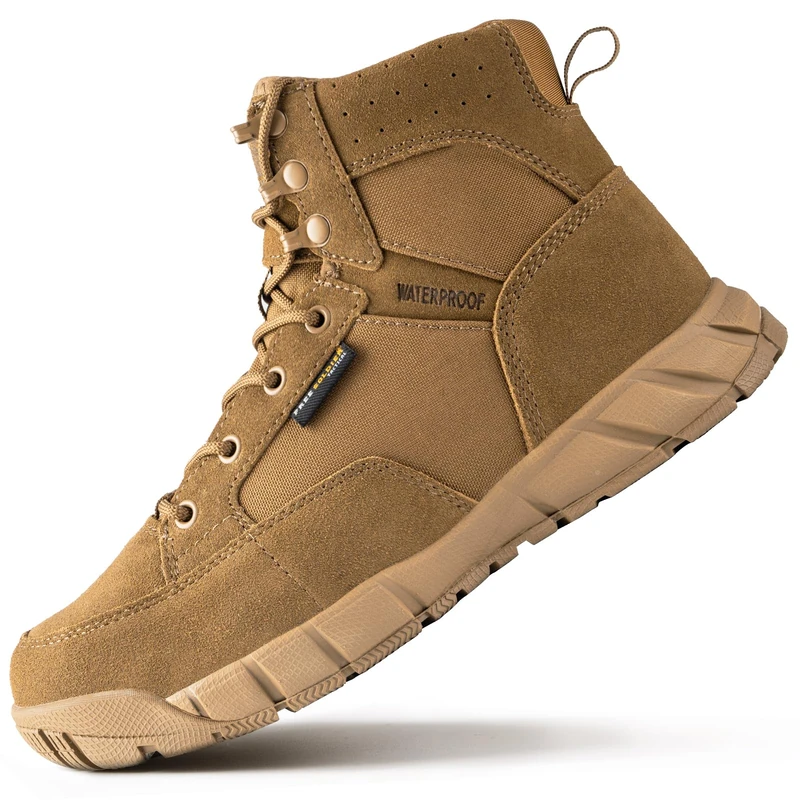 FREE SOLDIER Boots Men's Hiking Boots Tactical Combat Boots Outdoor Military Boots Men All Terrain Shoes for Hiking, Hunting, Work, Army Training, Combat