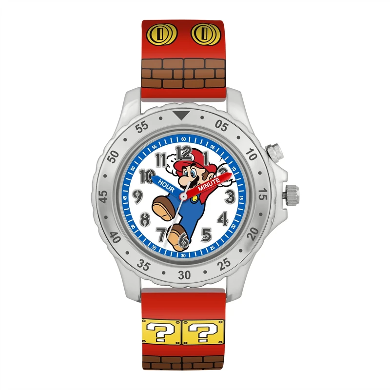 Super Mario Boys Analogue Time Teacher Watch - Flashing Lights - Image 1