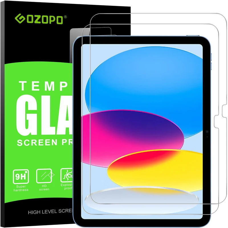 GOZOPO Screen Protector for iPad A16 11th Generation (2025, 11 inch) / iPad 10th Generation (2022) 10.9-inch, Tempered Glass Film for iPad 10/ iPad A16, 2-Pack