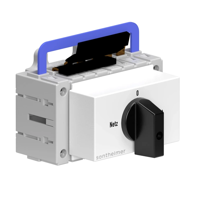 Sontheimer Switch 63 A 4-pin 22 kW Mains 0-Emergency ULO63/4T/NS/Z101/F976, Switch/Black, 2x4x63 A