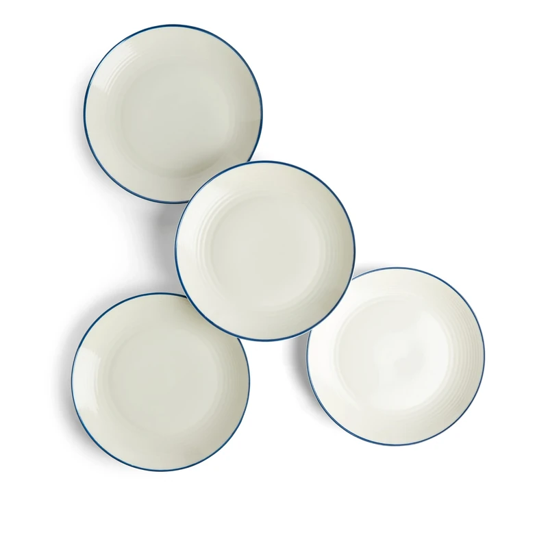 Royal Doulton Plates, Stoneware, Designed to Mix & Match, Gordon Ramsay Maze Plates 28cm/11in, Denim Line, Set of 4, Shop By Colour
