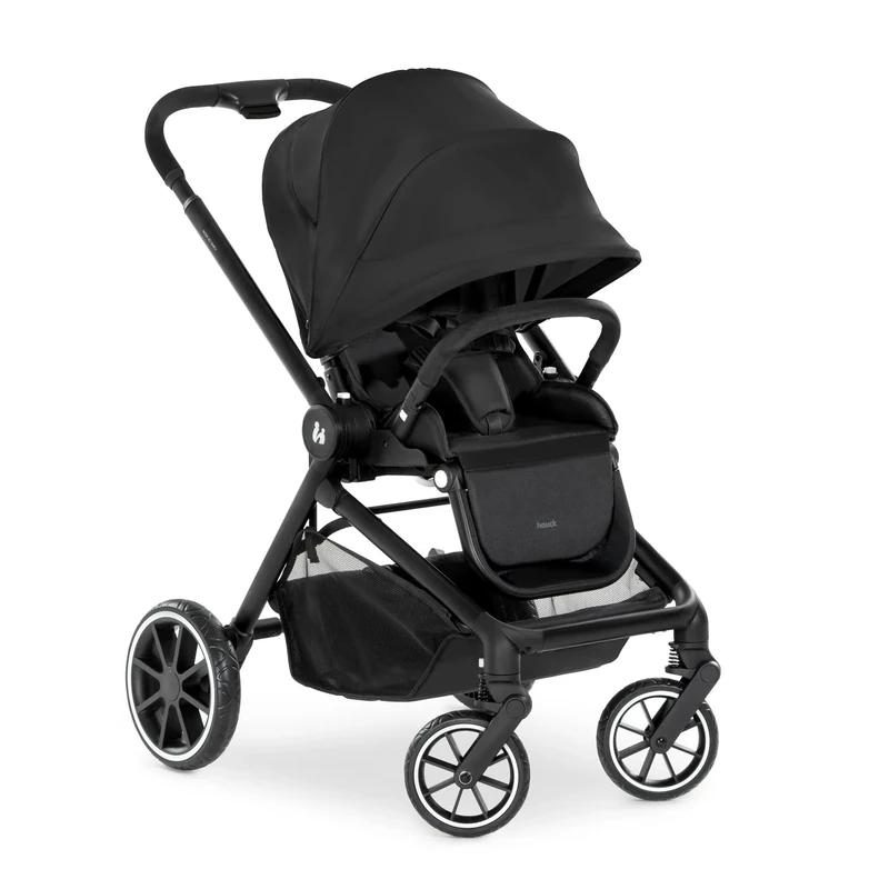 hauck Move so Simply, Black - Pushchair with Raincover from Birth up to 22 kg, Reversible Seat, Compact & Foldable, Fully Reclining, Height-Adjustable, UPF 50+, Basket
