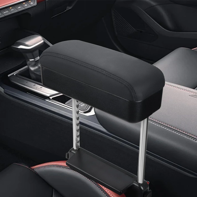 Tensilearm Universal car armrest Extender Console Storage case, Center armrest Adjustable arm Relaxation Support pad Easy Installation, Black