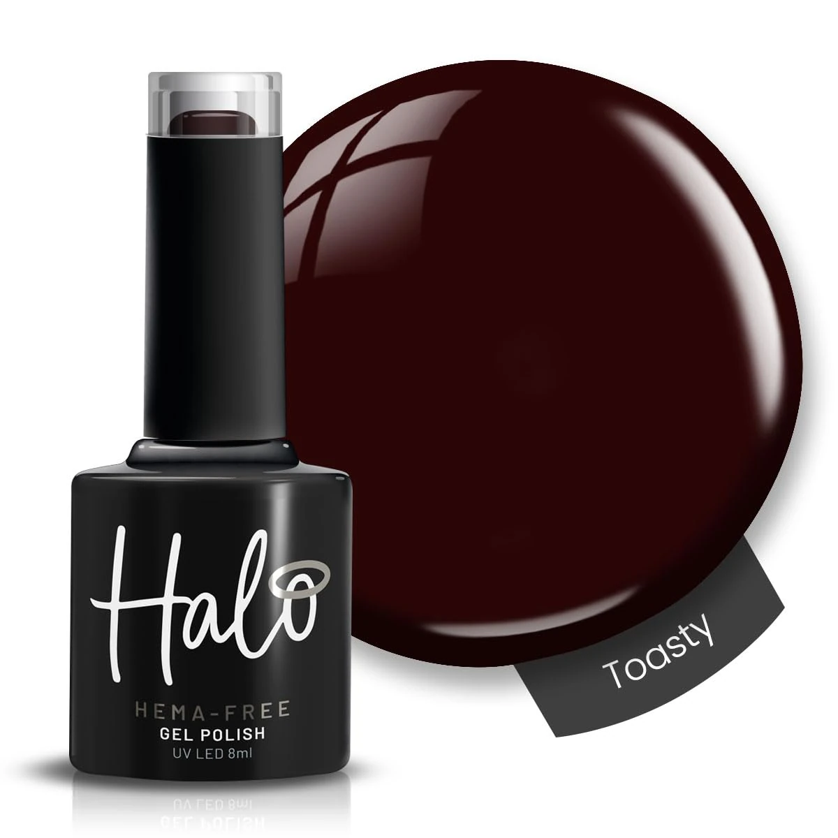 Halo Gel Polish 8ml - Toasty. UV/LED Gel Nail Polish, Long Lasting & Easy To Apply. Nail Art Colours For Manicure & Pedicure. Gel Polish For Professional & Home Use.