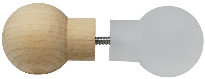 eliga Door Knob Set for Sauna Exterior Acrylic Interior Wood - Image 1