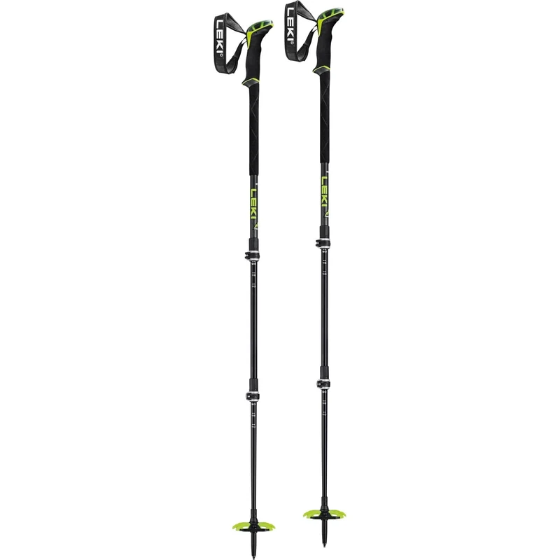LEKI Guide 3 Ski Poles 110-150 cm Black/Neon Yellow/Dark Anthracite