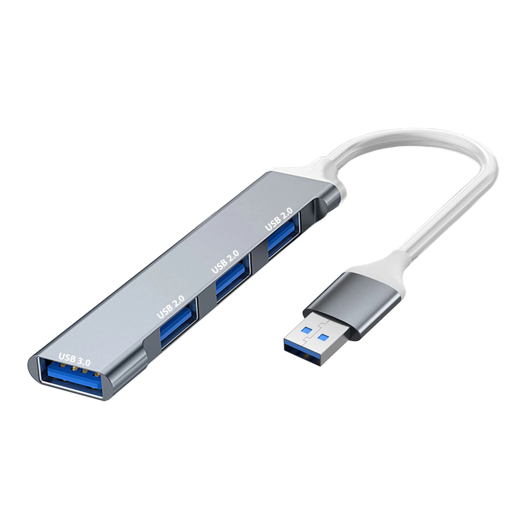 Pipestation® USB Hub (4-in-1) | 4-port USB-A USB3 USB 3 Hub Extension Splitter Multiport Adapter For - Laptop Pc Macbook Pro Air Mini Dell Hp Keyboard Flash Drive Steam Deck Stream Deck Dock Dongle