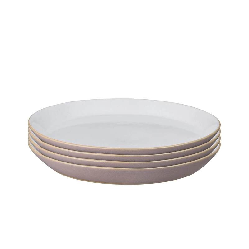Denby - Impression Pink Medium Plates Set of 4 - Dishwasher Microwave Safe Crockery - Ceramic Stoneware Tableware Plates For Lunch & Dinner