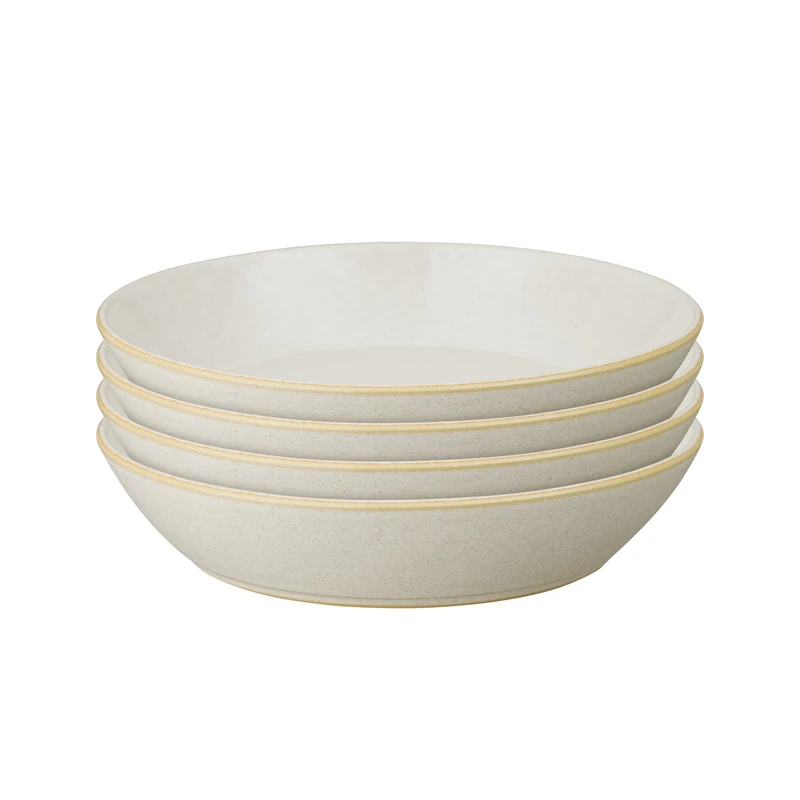 Denby - Impression Cream Pasta Bowls Set of 4 - Dishwasher Microwave Safe Crockery - Ceramic Stoneware Tableware