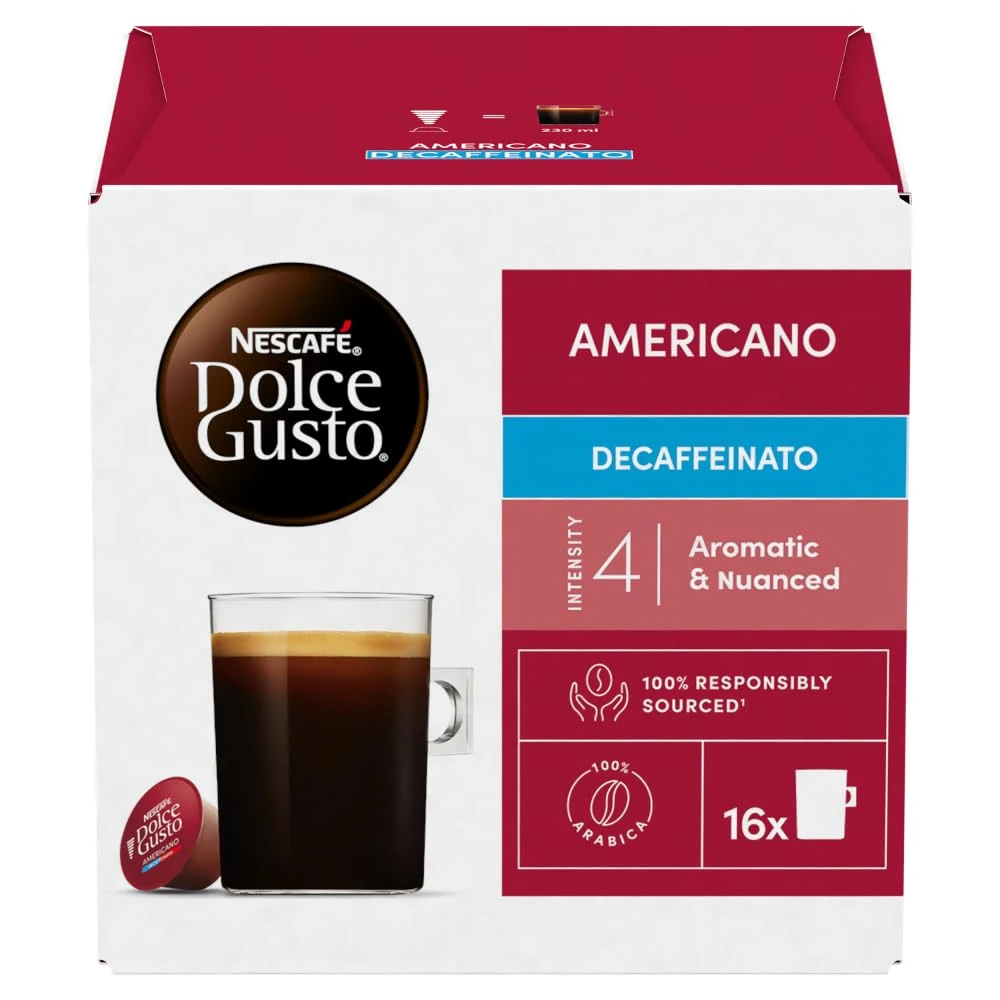 NESCAFÉ DOLCE GUSTO Americano Decaf Coffee Pods (Total 48 Servings)