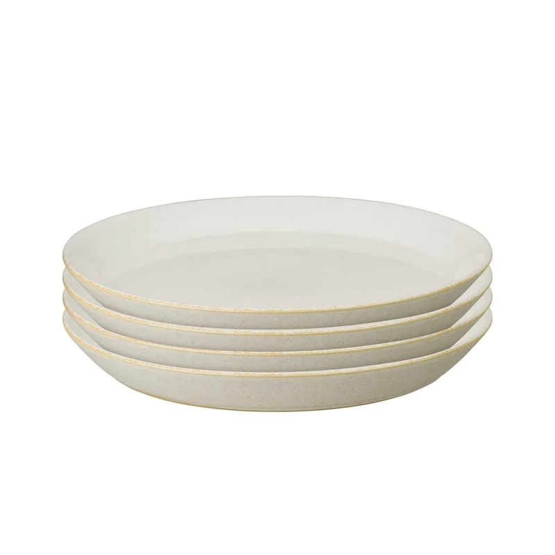 Denby - Impression Cream Medium Plates Set of 4 - Dishwasher Microwave Safe Crockery - Ceramic Stoneware Tableware Plates For Lunch & Dinner