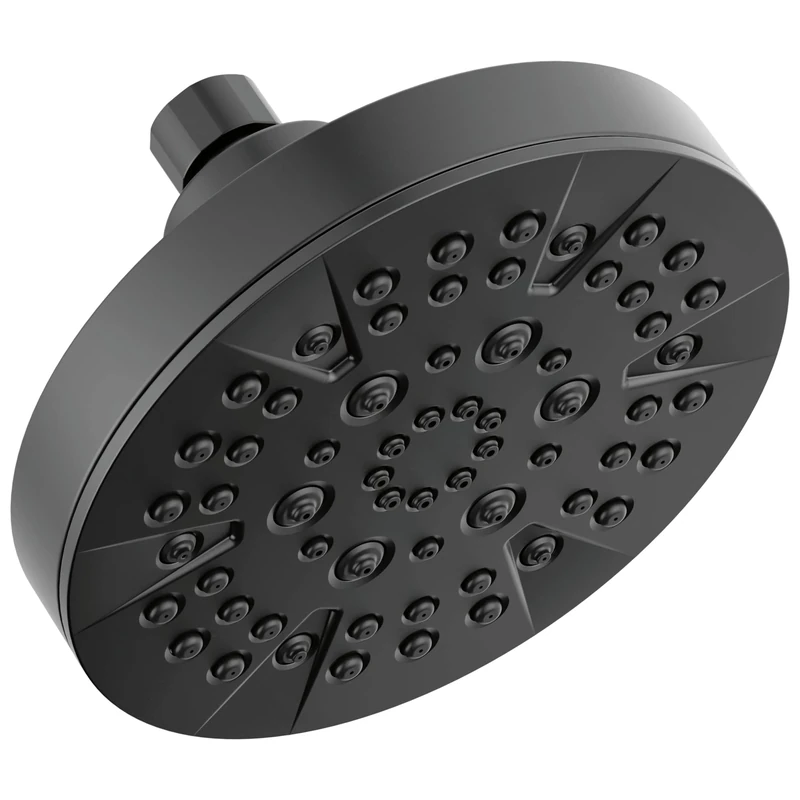 DELTA Faucet Faucet 5-Spray Matte Black Shower Head, DELTA Faucet Shower Head Black, Showerheads, Shower Head Black Matte, 1.75 GPM Flow Rate, Matte Black 52535-BL