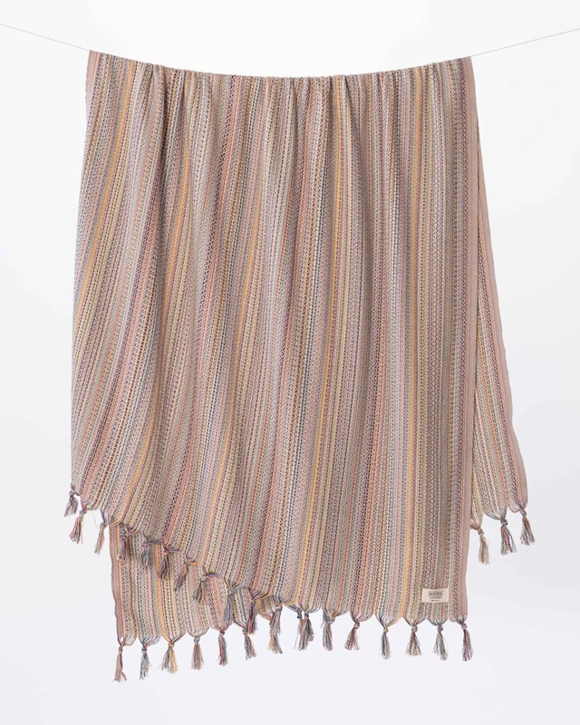 Teema Large Turkish Beach Towel - 100% Turkish Cotton - Sand Free - Fast Drying - Versatile and Multi-Use - The Labyrinth (Tan)