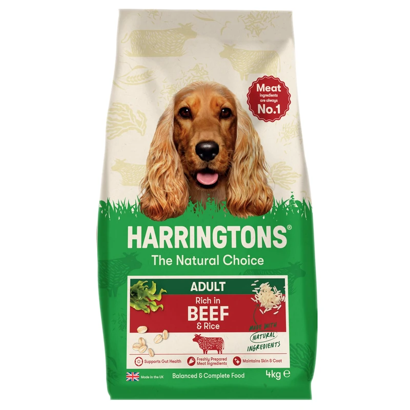 Harringtons Beef and Rice Adult Dry Dog Food - 4kg (Pack of 3)