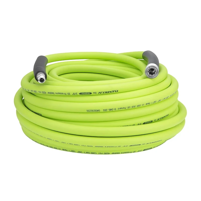 Flexzilla HFZPW426100Q-E 4200 PSI, 100' Pressure Washer Hose, ZillaGreen, 3/8 in. x 100 ft