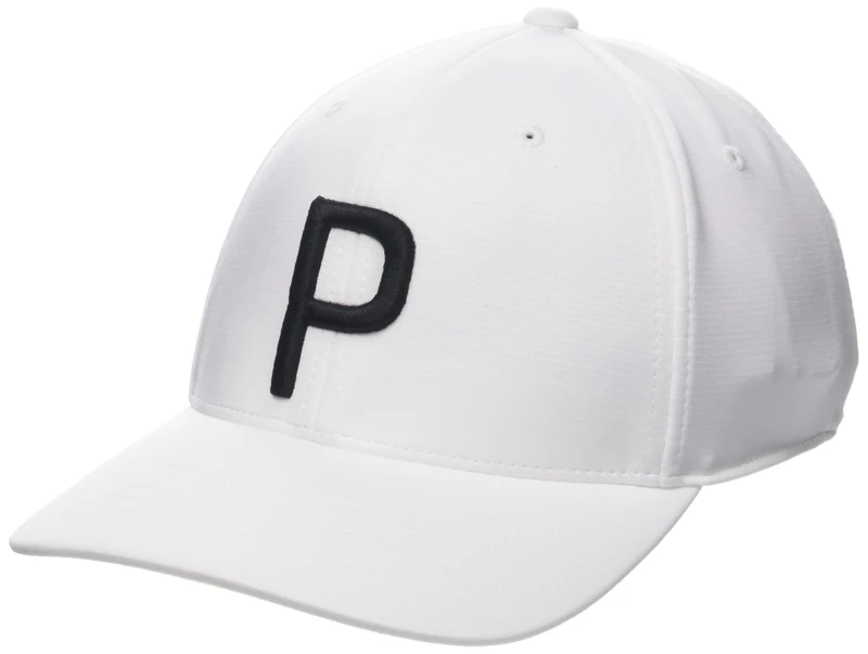 PUMA Golf Men's P Cap, White Glow Black, One Size