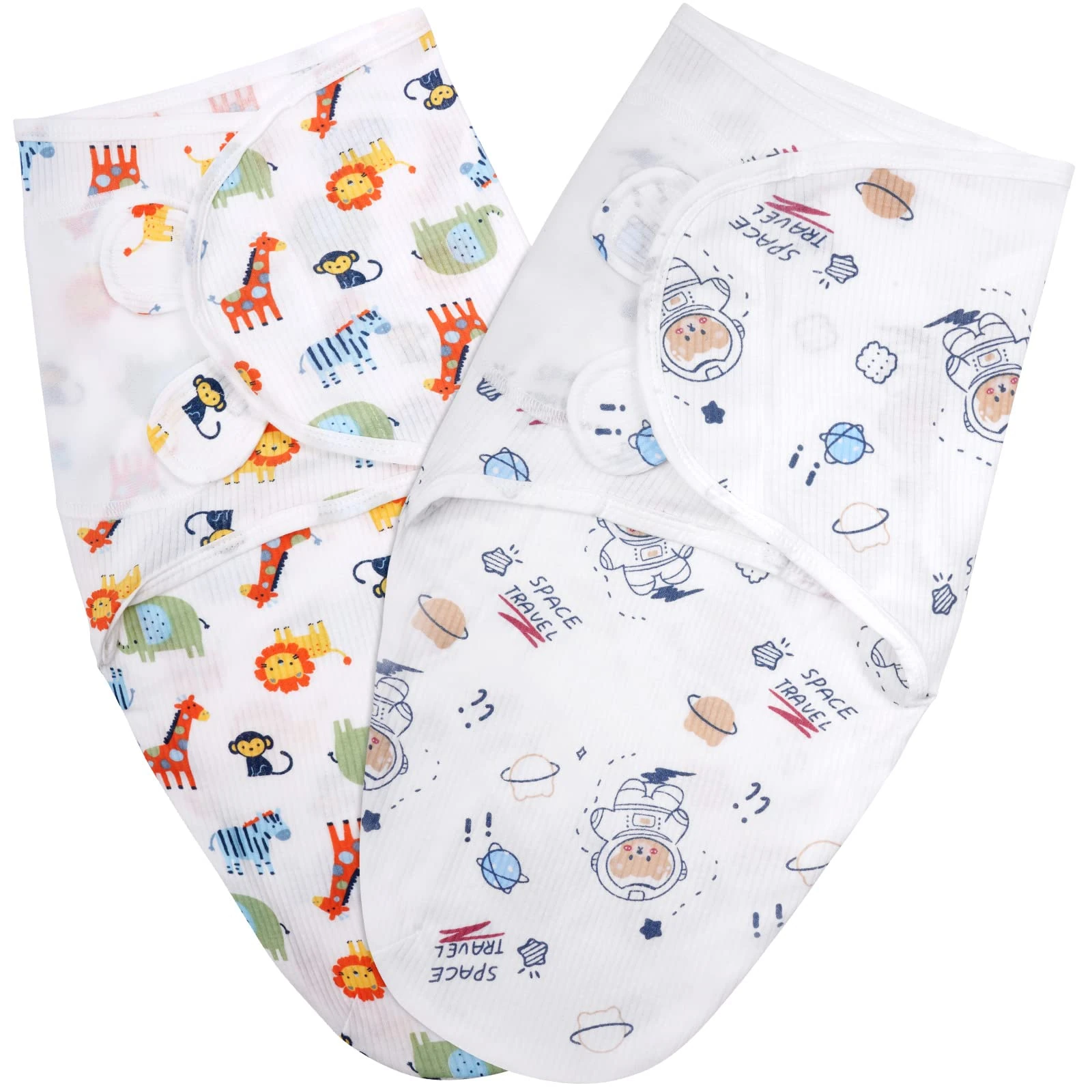Vicloon Baby Swaddle Wraps, 2 pcs Baby Swaddle Blanket 0-3 Months, 100% Breathable Organic Cotton Fabric, New Born Swaddle Wrap For Boy and Girl