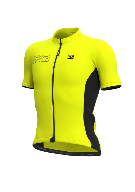 Alé Cycling Men's Pragma Colour Block Short Sleeve Jersey, Fluo Yellow, XS