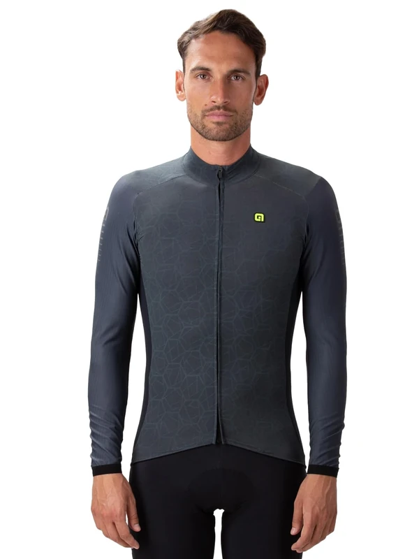 Alé Men's R.EV1 Velocity Plus Long Sleeve Cyling Jersey, Grey, M