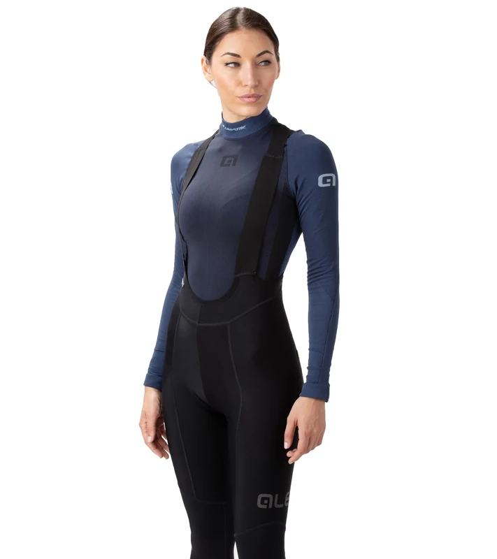 Alé Cycling Women's R-EV1 Blizzard Bib Tights, Black, XL