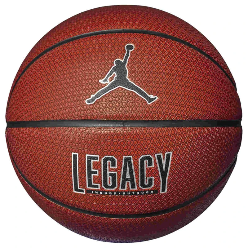Nike Jordan Legacy 2.0 Basketball 8P - Indoor Outdoor Performance Basketball - Training Ball - Delivered Deflated, Amber/Black/Metallic Silver/Black, 7 - Image 1