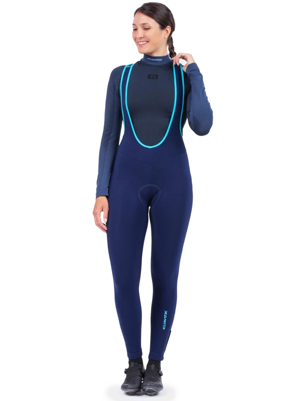 Alé Women's Klimatik K-Atmo 2.0 Water Repellent Bib Tights, Navy Blue, XXL