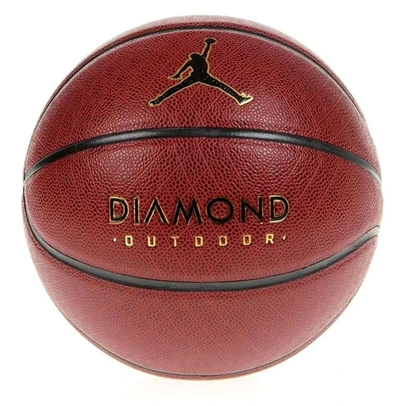 Nike Jordan Diamond Outdoor Basketball 8P - Robust Street Basketball Ball - Outdoor Training Basketball - Delivered Deflated, Amber/Black/Metallic Gold/Black, 7