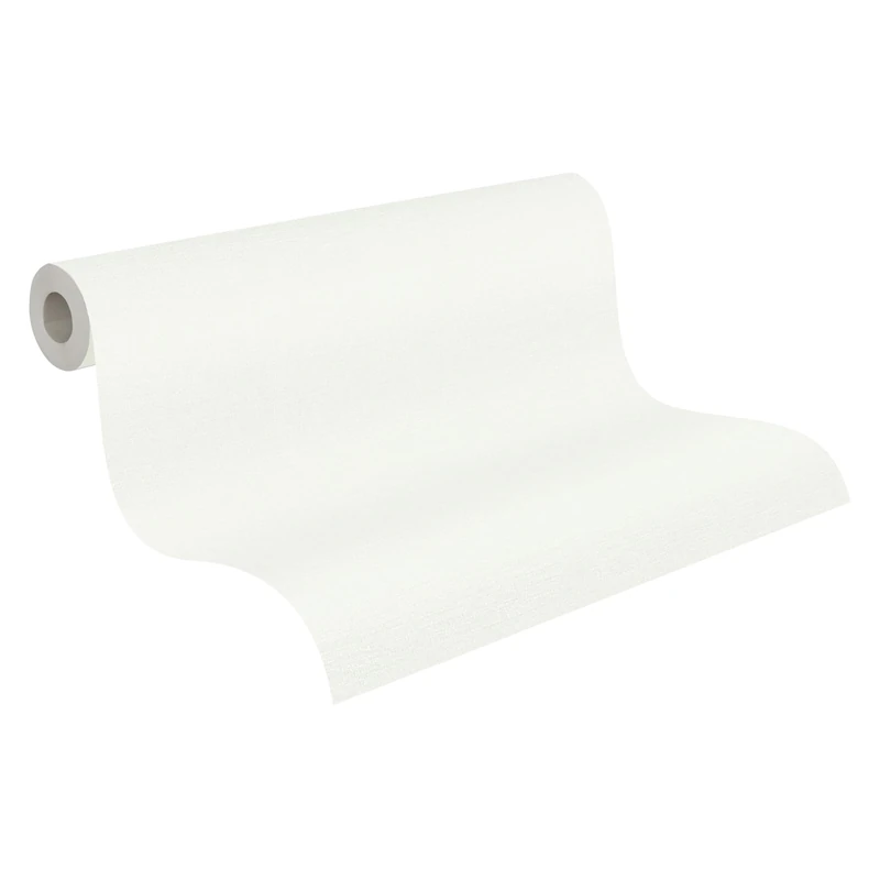 A.S. Création Non-Woven Wallpaper - Plain Wallpaper 389033 in Cream White - Plain Wallpaper for Various Rooms - 10.05 m x 0.53 m - Made in Germany