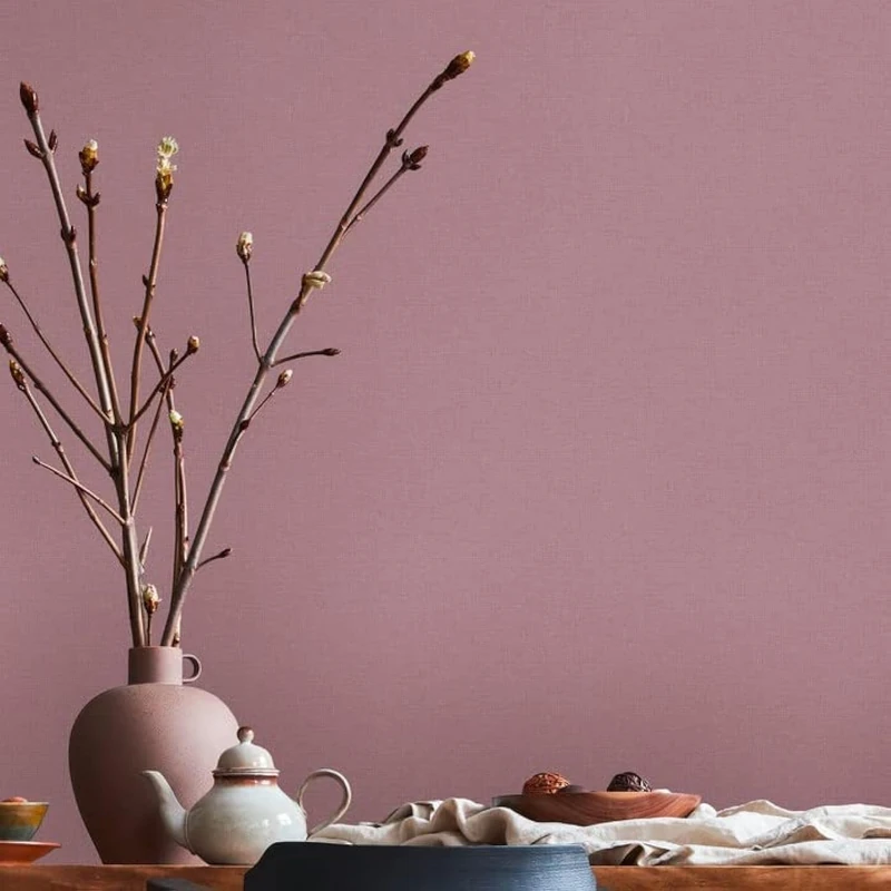 Livingwalls House of Turnowsky 389028 Plain Wallpaper Red Purple Non-Woven Wallpaper 10.05 m x 0.53 m Made in Germany