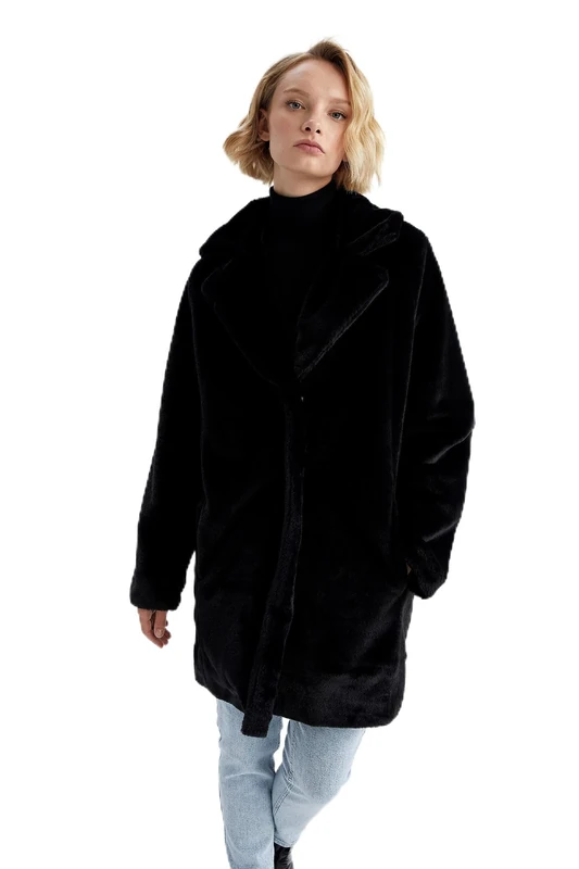 DeFacto Women's X2186az Jacket, black, XL