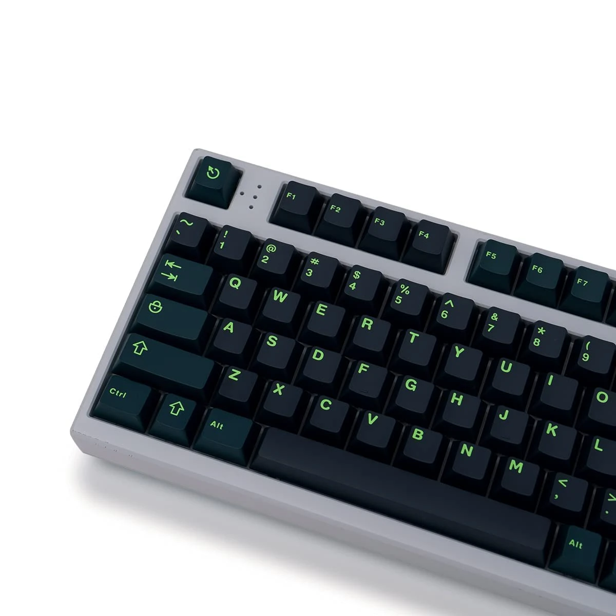 Black Green Keycaps Set 253 Keys Cherry Profile Doubleshot Custom Wave Keycaps for Cherry MX 60% 65% 70% 75% 95% Mechanical Keyboards