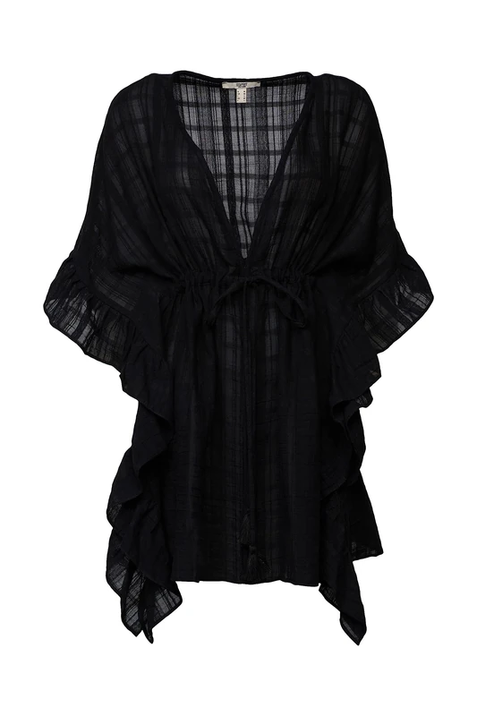 ESPRIT Accessoires Women's 053EA1Q307 Tunic Shirt, 001/Black, Regular, 001/Black, M
