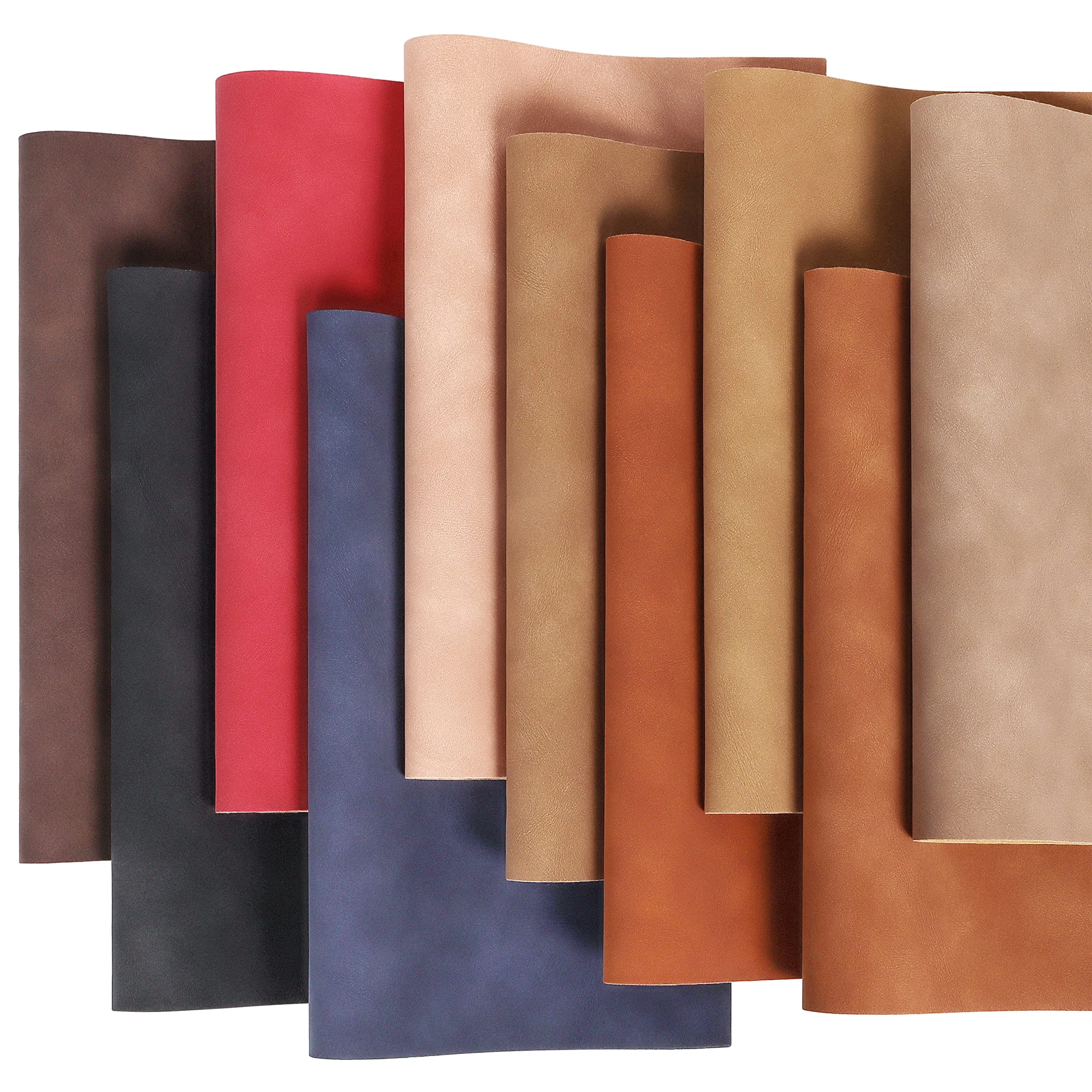 ZAIONE Frosted Faux Leather Sheets: 10Pcs 21X30cm Brown Faux Suede Sheets Synthetic PU Leatherette Sheet Making Earring Bows DIY