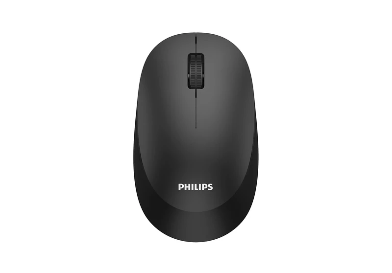 Philips SPK7307BL Wireless Mouse, 2.4Ghz,Intelligent power saving, 1,600 DPI, Ambidextrous shape, Reduced click sound, High-definition optical tracking
